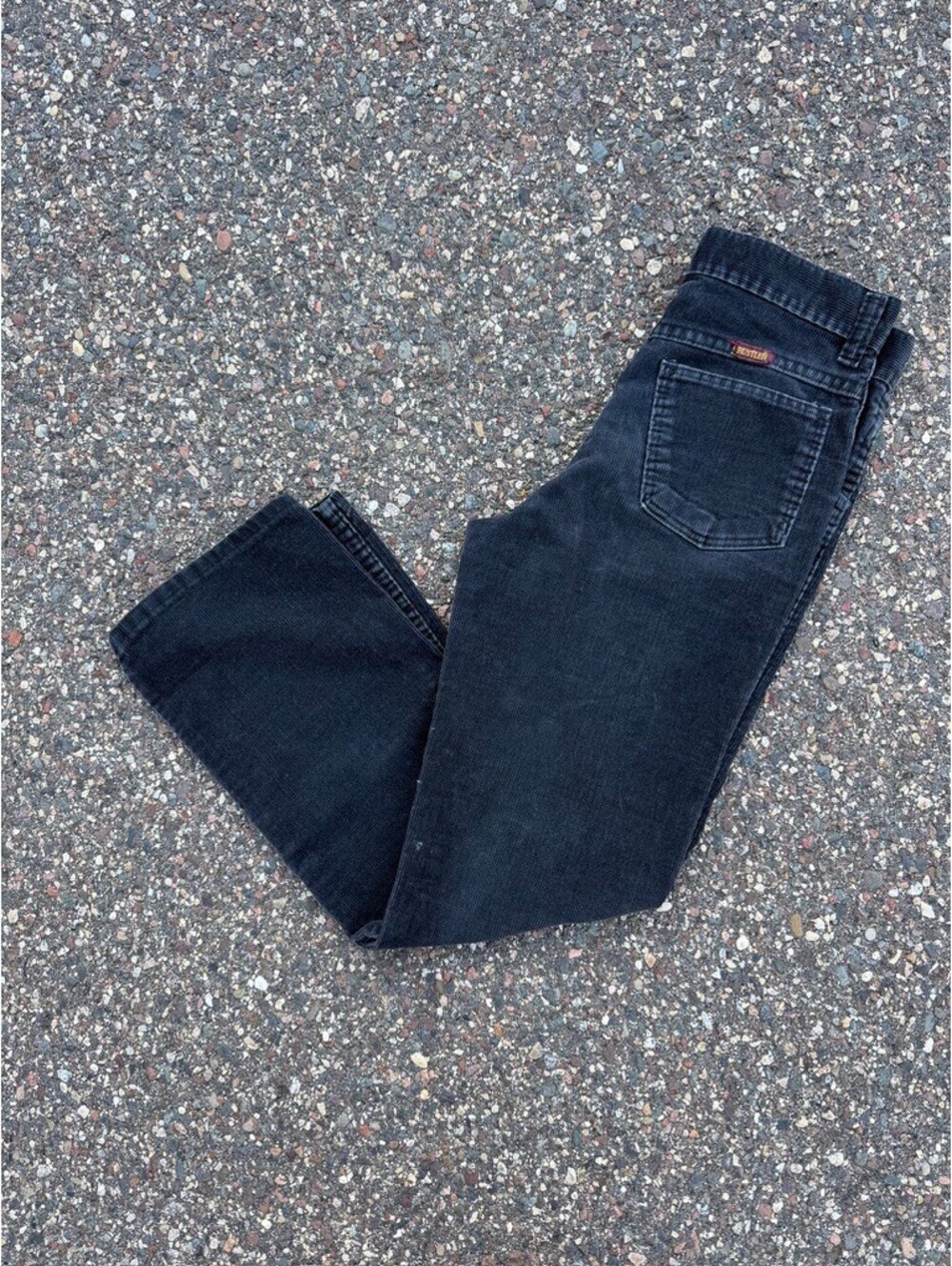 1970s Vintage Rustler Black Corduroy Pants Youth 12